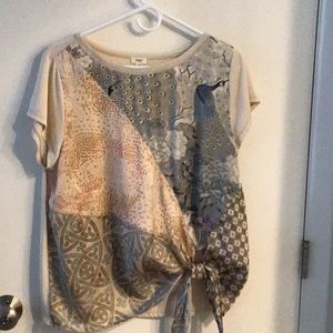 Tie front top. TINY Anthropologie